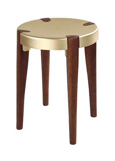 Otto Low Pale Gold Walnut stool - EOQ